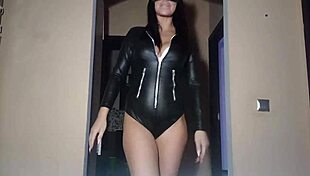 mistress in latex dominates slave close up 😈