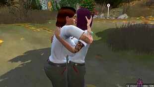 two scout monitors get wild in forest sex. their horny lesbian fingering heats up in nature animations.