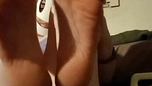 Oh wow, look at those feet in purple lace lingerie!