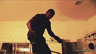 Kumalott ebony meets monster cock in bdsm fantasy