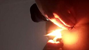 she grabs the dildo and toys with her cock