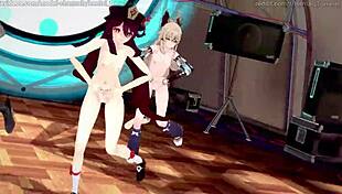 Genshin Impact MMD Featuring Kesha Timber Layla Kirara Mona Fischl Yoimiya Hu Tao Xinyan