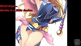 I am the dark magician girl giving you jerk off instructions with my feet.