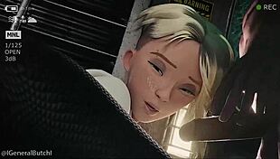 Blonde stepdaughter takes anal and blowjob in interracial group assfucking session