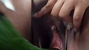 In the backseat of my Dodge Challenger, she freaks out with a huge squirt during our game.