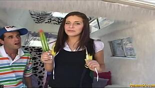 i sweet brunette fucking hardcore on van for icedrop cumshot blowjob