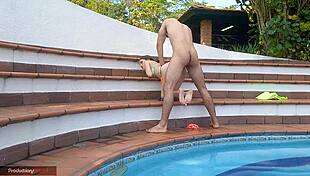 While some are fucking at the cabin bar, we're getting it on in the pool.