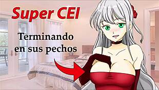 Super CEI Hentai in Spanish: Cleaning Cum from Her Tits