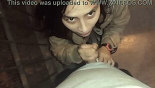 Latina babe sucks cock in public park while walking her puppies. Outdoor blowjob with amateurs.