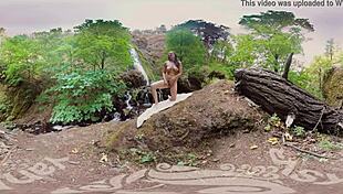 Why not watch this tasty luscious MILF yanking her hairy pussy to orgasm with a vibrator outdoors?