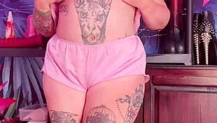 Curvy Milf Teases In Silk Pajamas