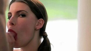 suck it slowly and smoothly, milf giving handjob and blowjob in cfnm until facial cumshot