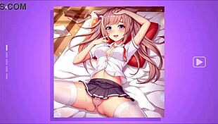 hentai girl slowly strips in fantasy game for boyfriend