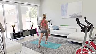 Katie Morgan's Body Gets Wet After Yoga Session