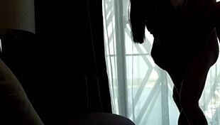 Asian beauty bent over for doggystyle sex and blowjob