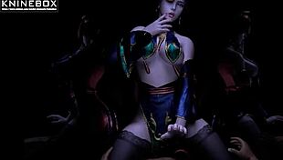 Watch Lin Jingmei ride in 3D anime!