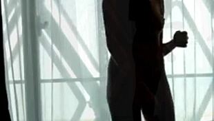 Asian beauty bent over for doggystyle sex and blowjob