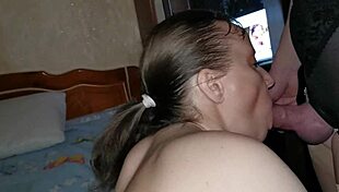 I gave a long blowjob and got creampied in my black nylon lingerie - Mari Latexa