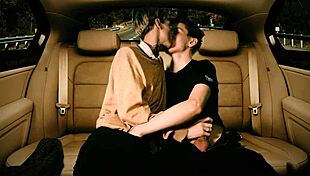 Hunk gets anal fucked in the back seat of a car