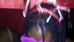 petite ebony teen gives sloppy double blowjob on valentine's day