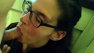 Kristine Performs a Detailed Blowjob with Glasses in Homemade Setting
