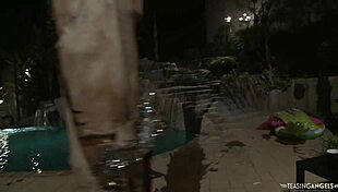 Blonde gets big ass spanked in doggy style at party