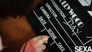 Sexy Model Sucks And Rides Lover's Cock Backstage