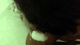 ebony babe gives bathtub blowjob with big cock 😍