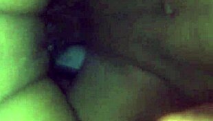 A horny babe enjoys wet interracial couple sex close up with natural tits and cum.