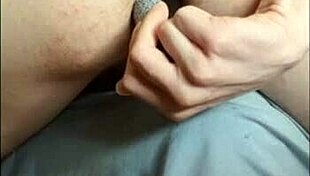 Twink boy fucks himself with shampoo bottle