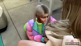 Plumber's lesbian sex charge with hot animations