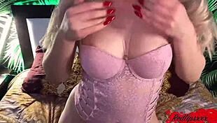 Hot blonde babe gives handjob then rides monster cock doggystyle in POV after work.