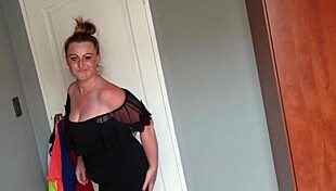 Watch this fat girl try on dresses and show off her curves.