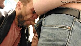 i met my leather buddy outdoors and swallowed his cum