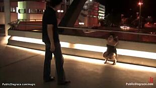 Czech slave gets fucked in public.