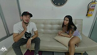 Sexy Brunette Teen Seduces Friend For Cock Sucking And Cumshot To Calm His Horniness!