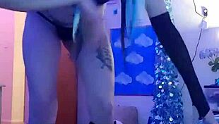 Sexy Amateur Performs Intense Striptease, Ripping Clothes While Masturbating On Webcam