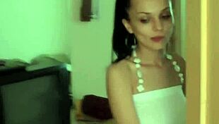 Babe Enjoys Holiday Fun In Hotel Room With Ripped Clothes.