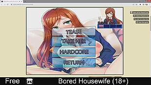 Bored housewife relaxes