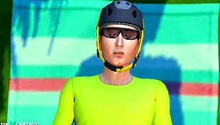 Cycling trip with candy behr in the sims 4 featuring blowjob and cumshot