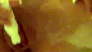 sexy elsa jean touches her small tits in bubble bath