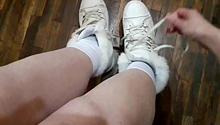 Horny redhead achieves huge orgasm rubbing pussy