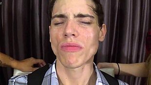 She casually licks and spits on the guy's face in this vore fetish video, savoring every bit of saliva.