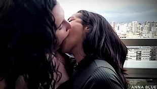 Horny Milf Friends Anna Blue And Luiza Tormenta Share Passionate Outdoor Kisses In European Setting