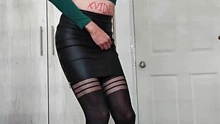 Sofia natalia casually changes her skirt while exploring her shemale side