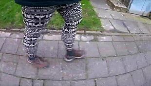 Norwegian legging outdoor fetish adventure unfolds in the wild.