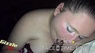 white BBW gives SLOPPY BLOWJOB to interracial cock