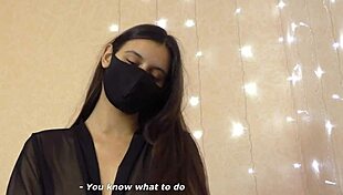 the sexy brunette bitch finally gets her hands on a dick she missed