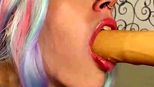 Tied Cutie Sucks Cock With Dildo Fuck Machine!