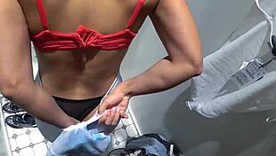 Want to see hot public sex in the fitting room?